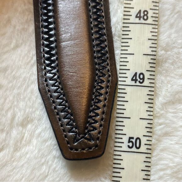 Johnston & Murphy Brown and Black Leather Belt Size 44 - Picture 11 of 12